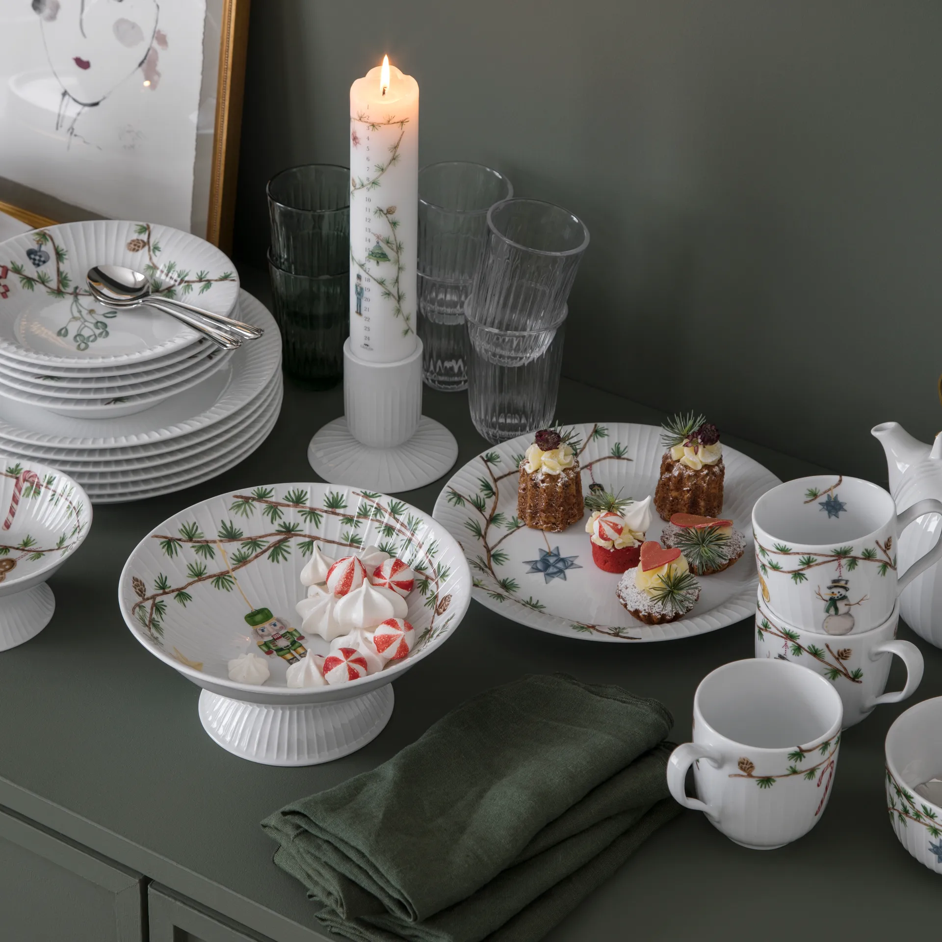 Hammershøi bloklysestage Ø5 cm, Hvid Kähler