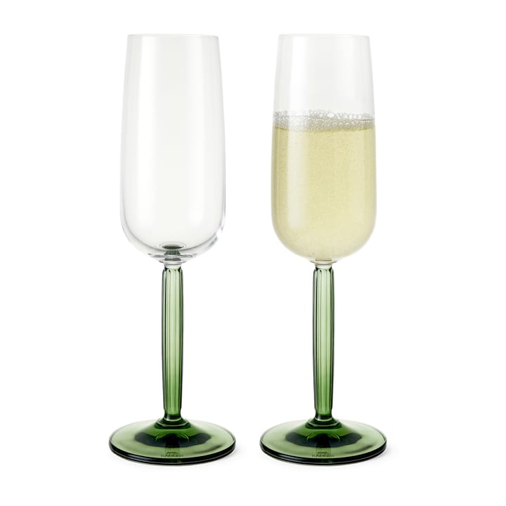 Hammershøi Champagneglas 24 cl 2-pak - Grøn - Kähler
