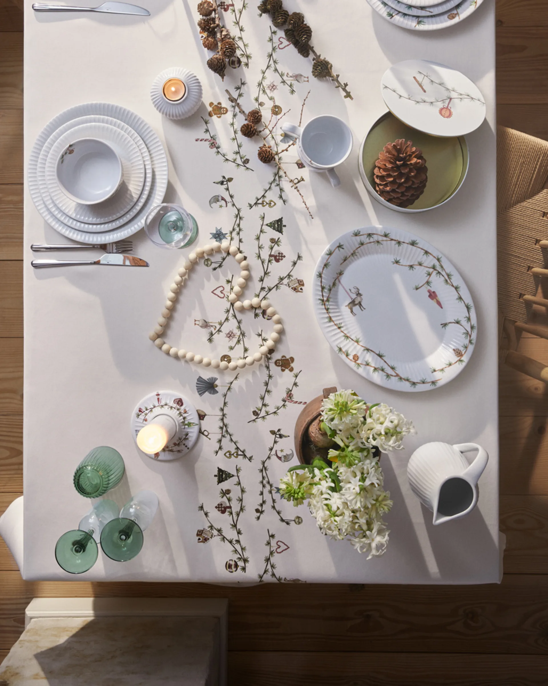 Hammershøi Christmas bloklysestage Ø13 cm, Hvid Kähler