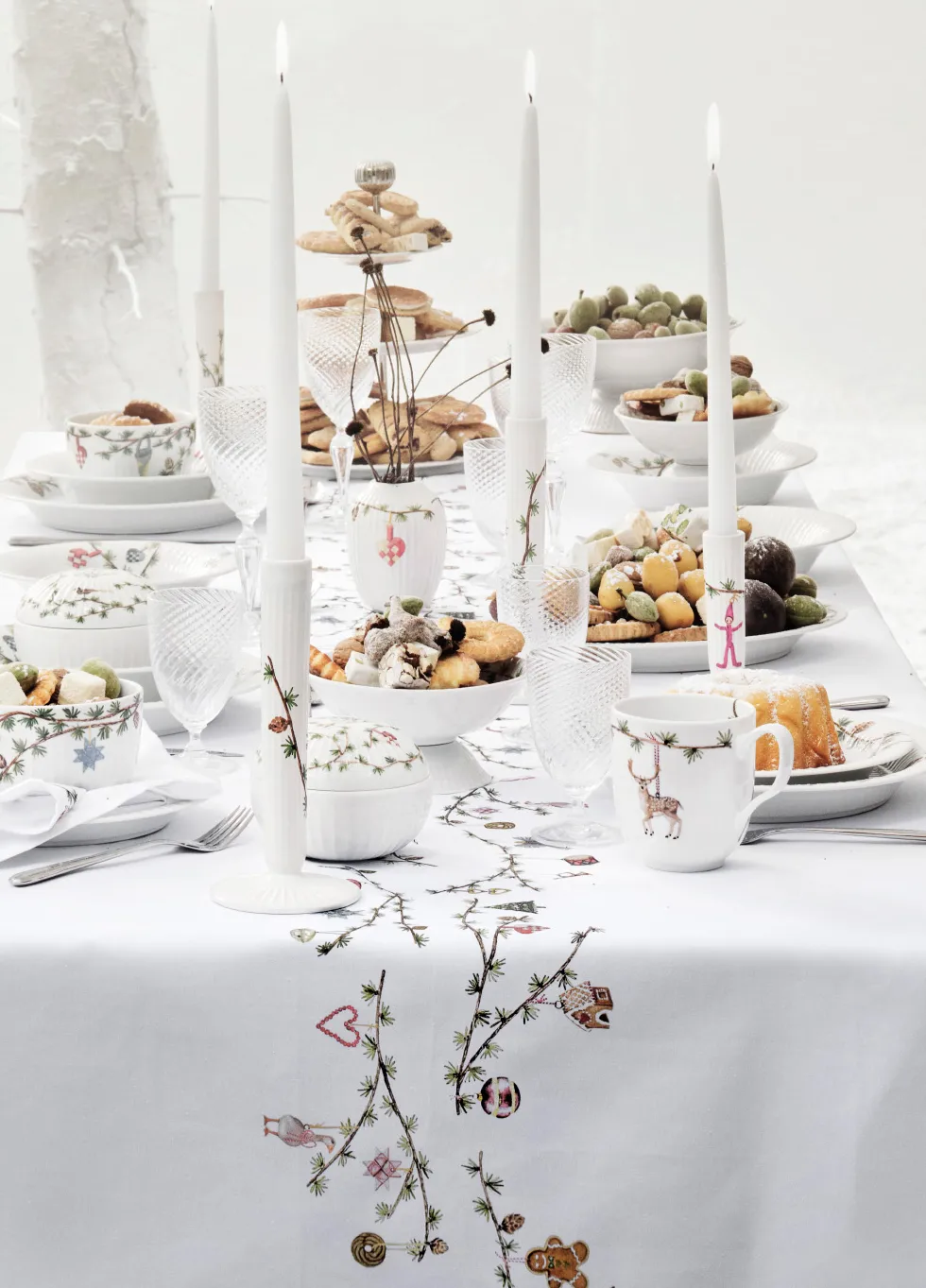 Hammershøi Christmas dug 150x270 cm, Hvid Kähler