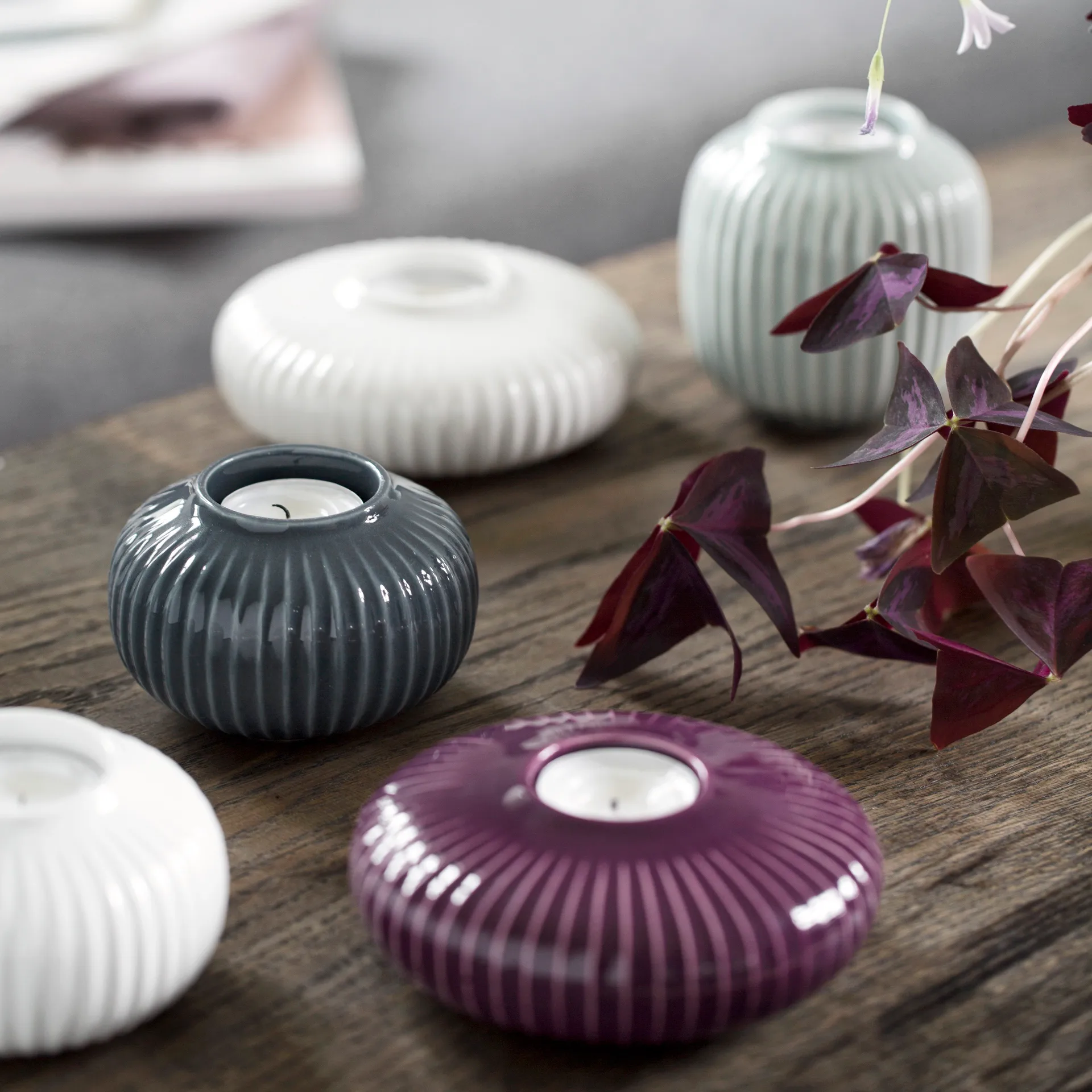 Hammershøi fyrfadsstage lille, hvid Kähler