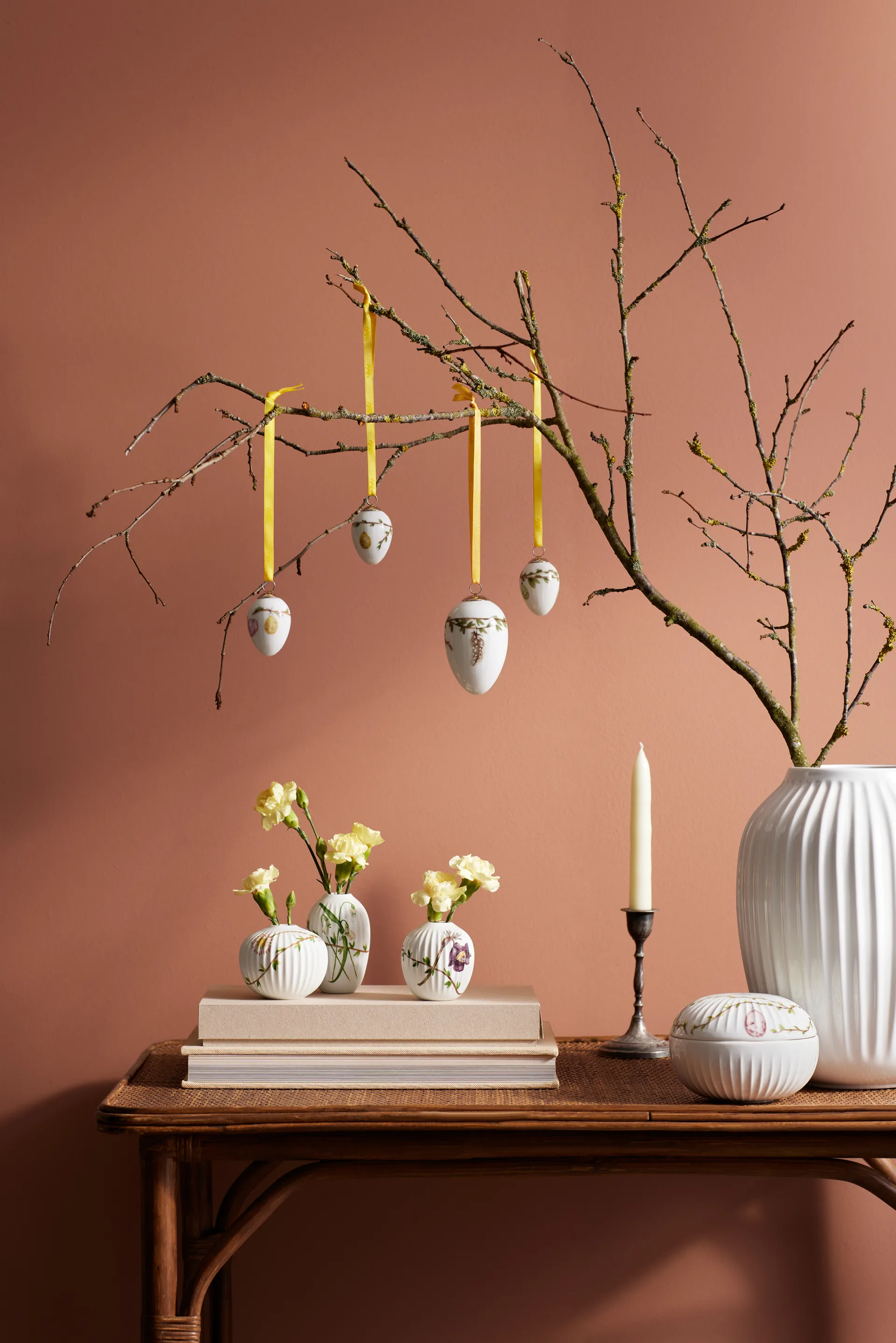 Hammershøi Spring vase miniature 3 dele, Hvid/Dekor Kähler