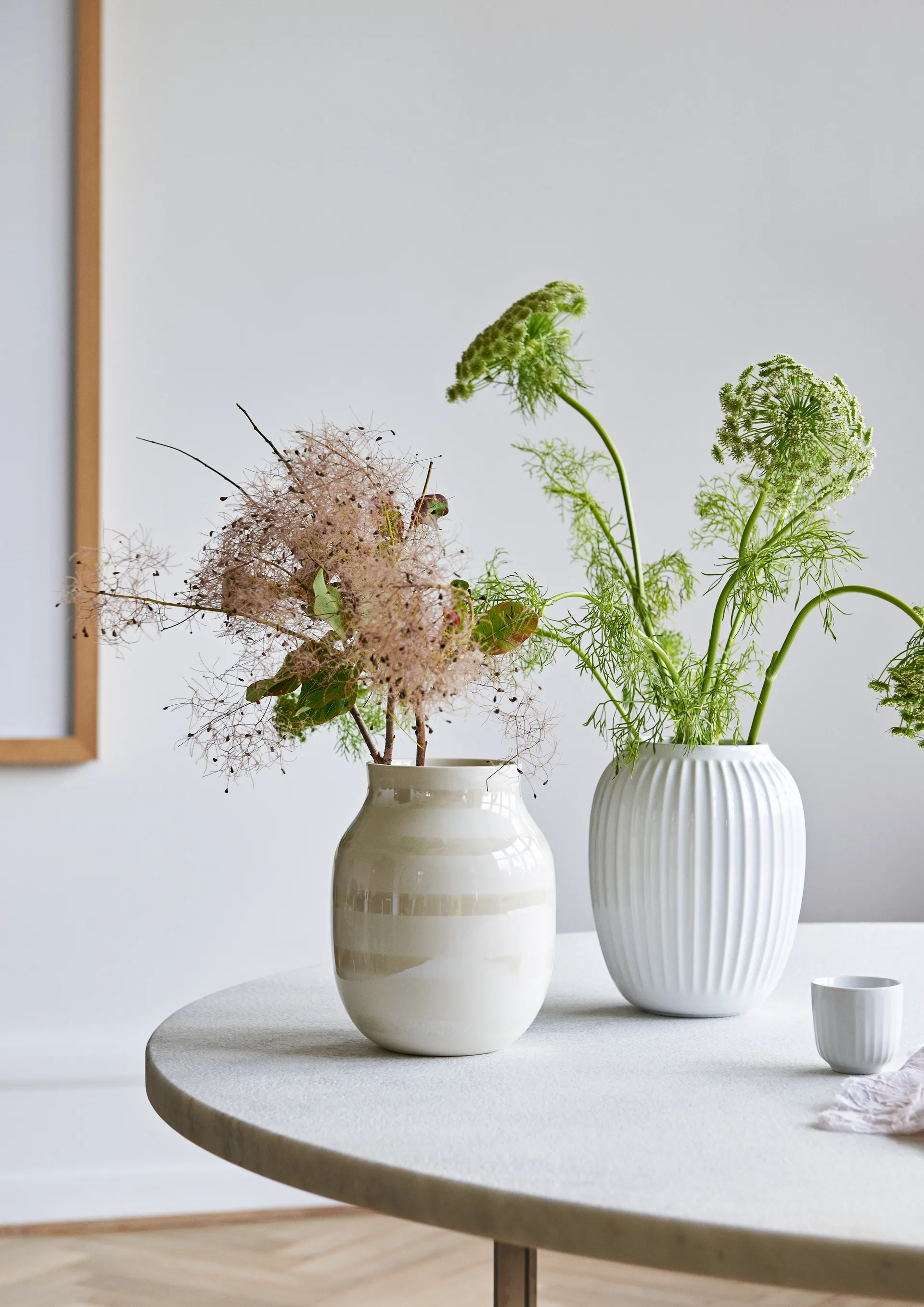 Hammershøi vase mellem, hvid Kähler