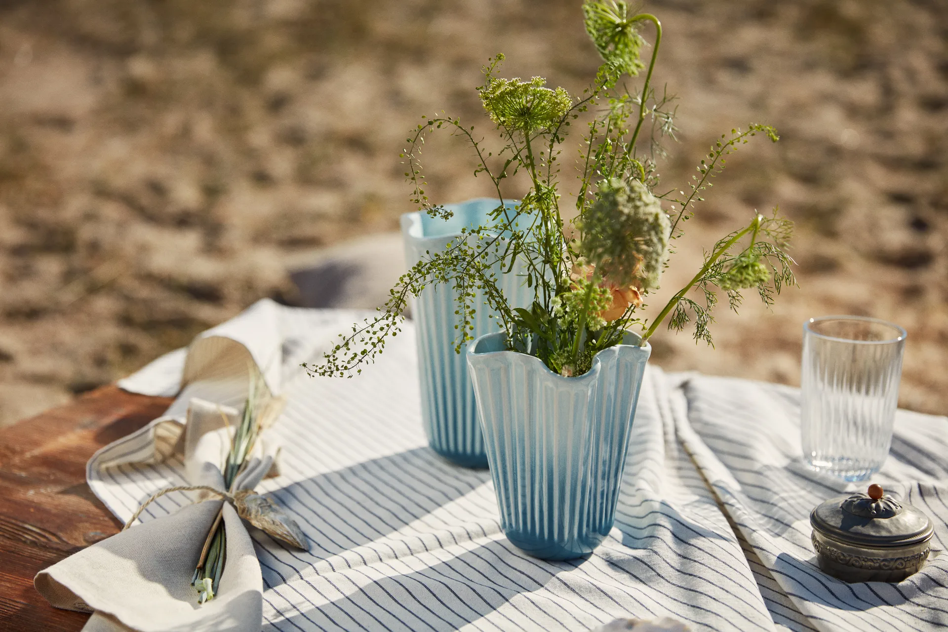 Hammershøi vase unfold, Blå, 16,5 cm Kähler