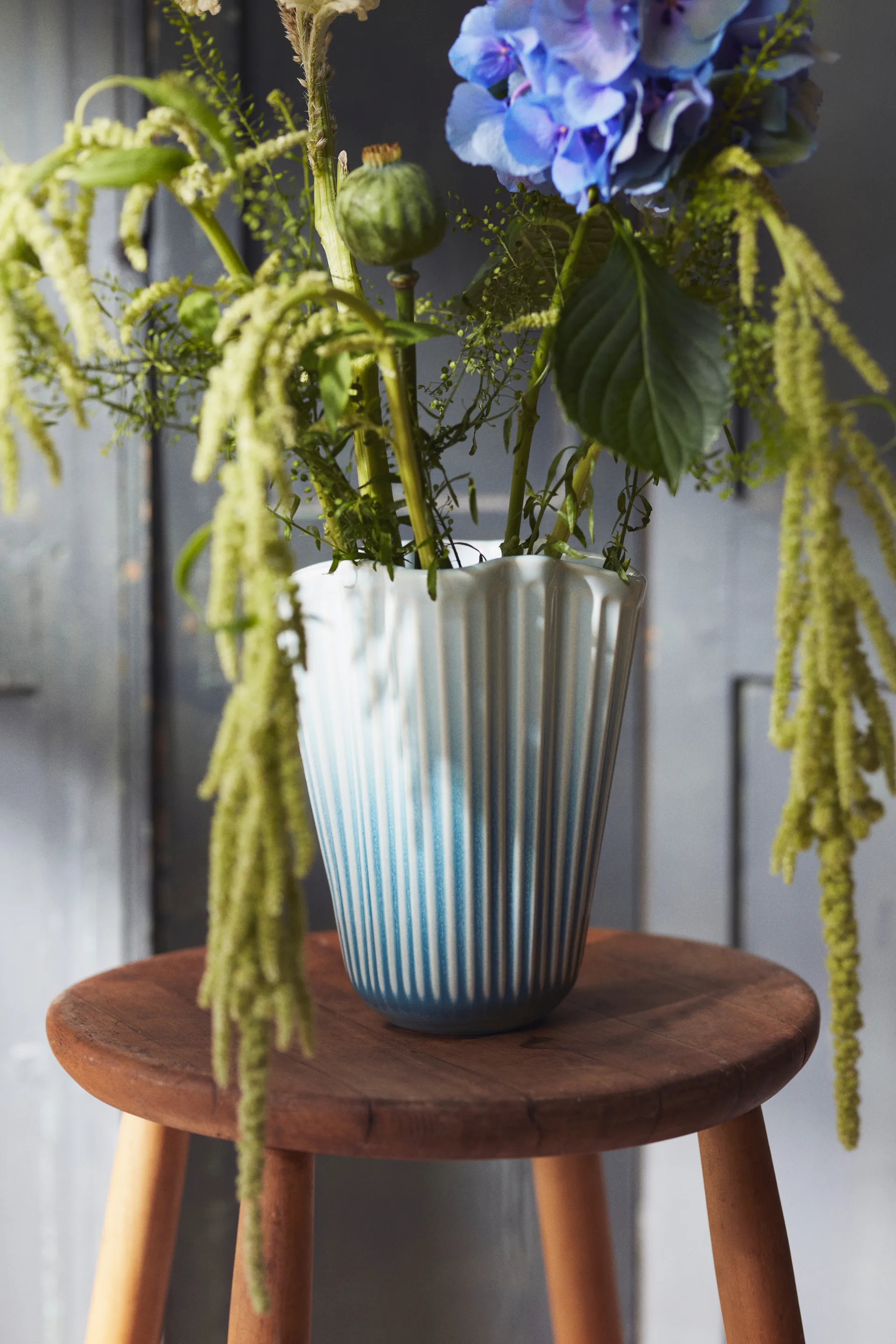 Hammershøi vase unfold, Blå, 20,5 cm Kähler