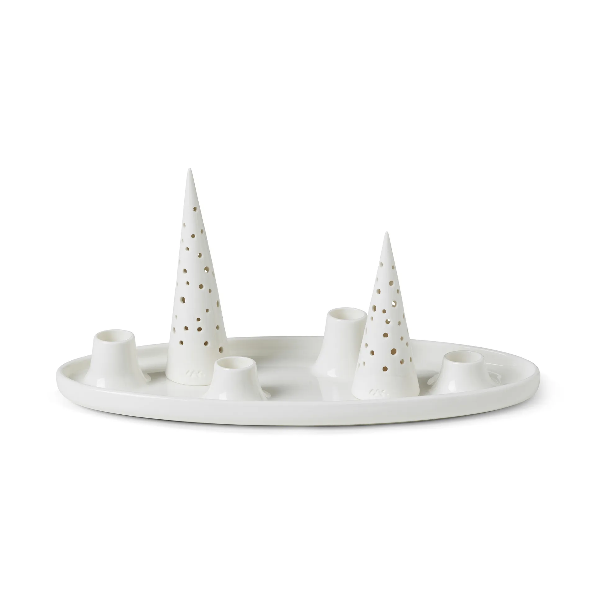 Nobili oval adventslysestage 33 cm, Hvid Kähler