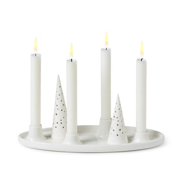 Nobili oval adventslysestage 33 cm - Hvid - Kähler