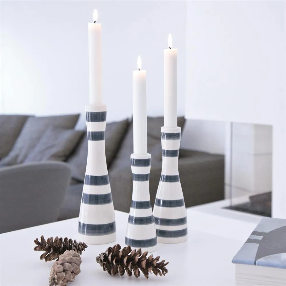 Omaggio lysestage stor, granitgrå Kähler