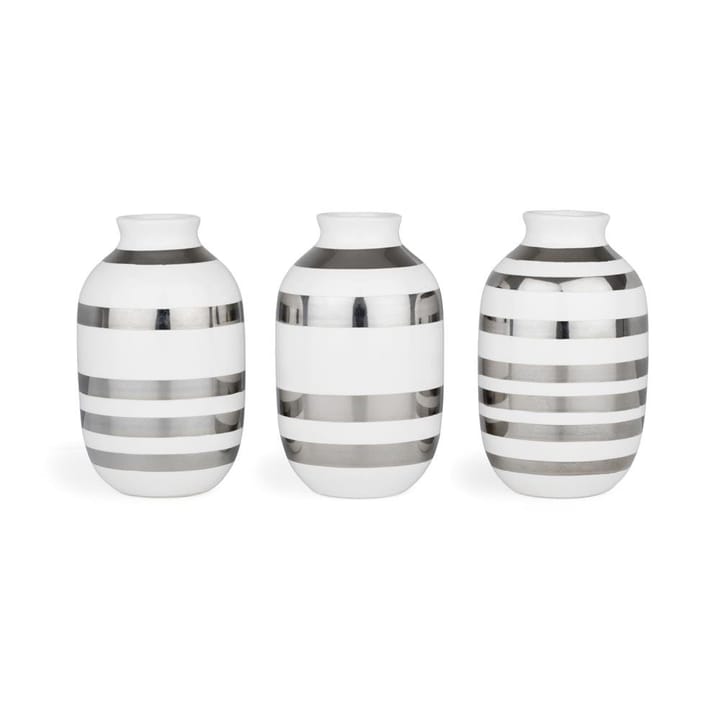 Omaggio vase miniature 3 stk - sølv-hvid - Kähler