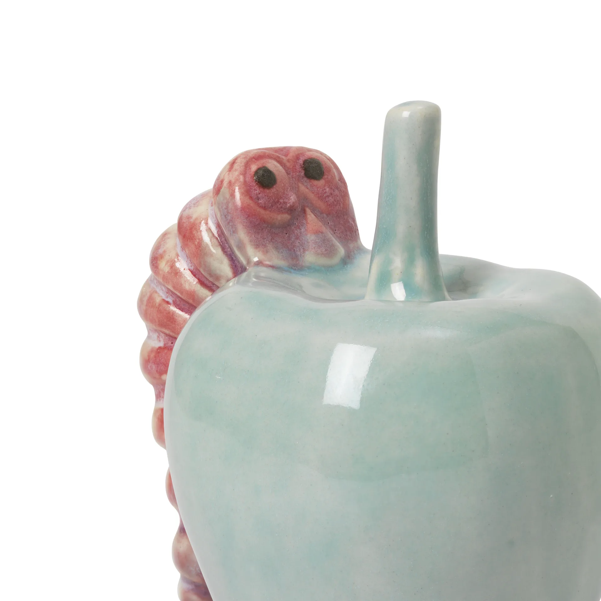 Poppery æble med larvedekoration, Mint-pink Kähler