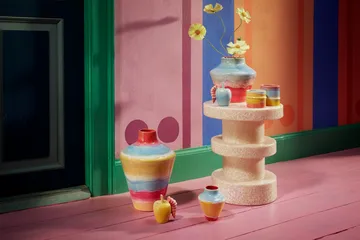 Poppery æble med larvedekoration - Mint-pink - Kähler