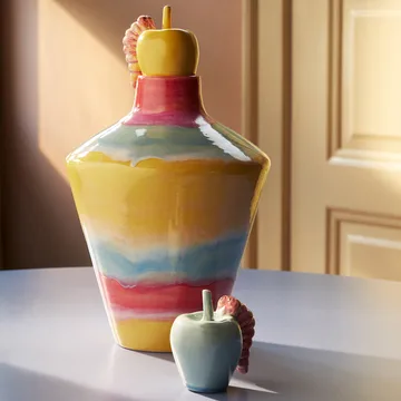 Poppery æble med larvedekoration - Mint-pink - Kähler