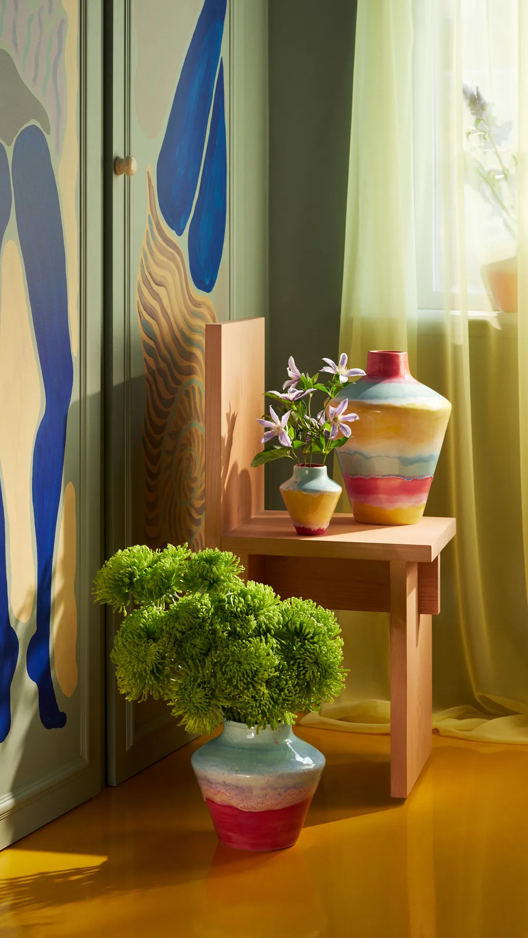 Poppery vase 20,5 cm, Mint-pink Kähler