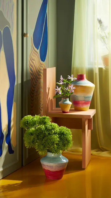 Poppery vase 20,5 cm - Mint-pink - Kähler