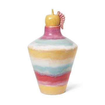 Poppery vase med æble 32 cm - Pink-mint-gul - Kähler