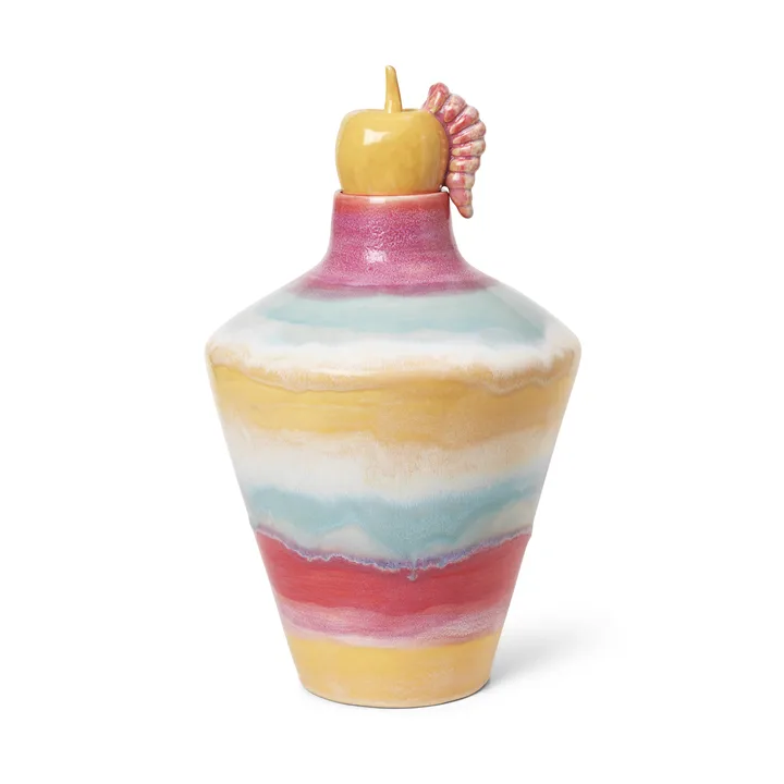 Poppery vase med æble 32 cm - Pink-mint-gul - Kähler