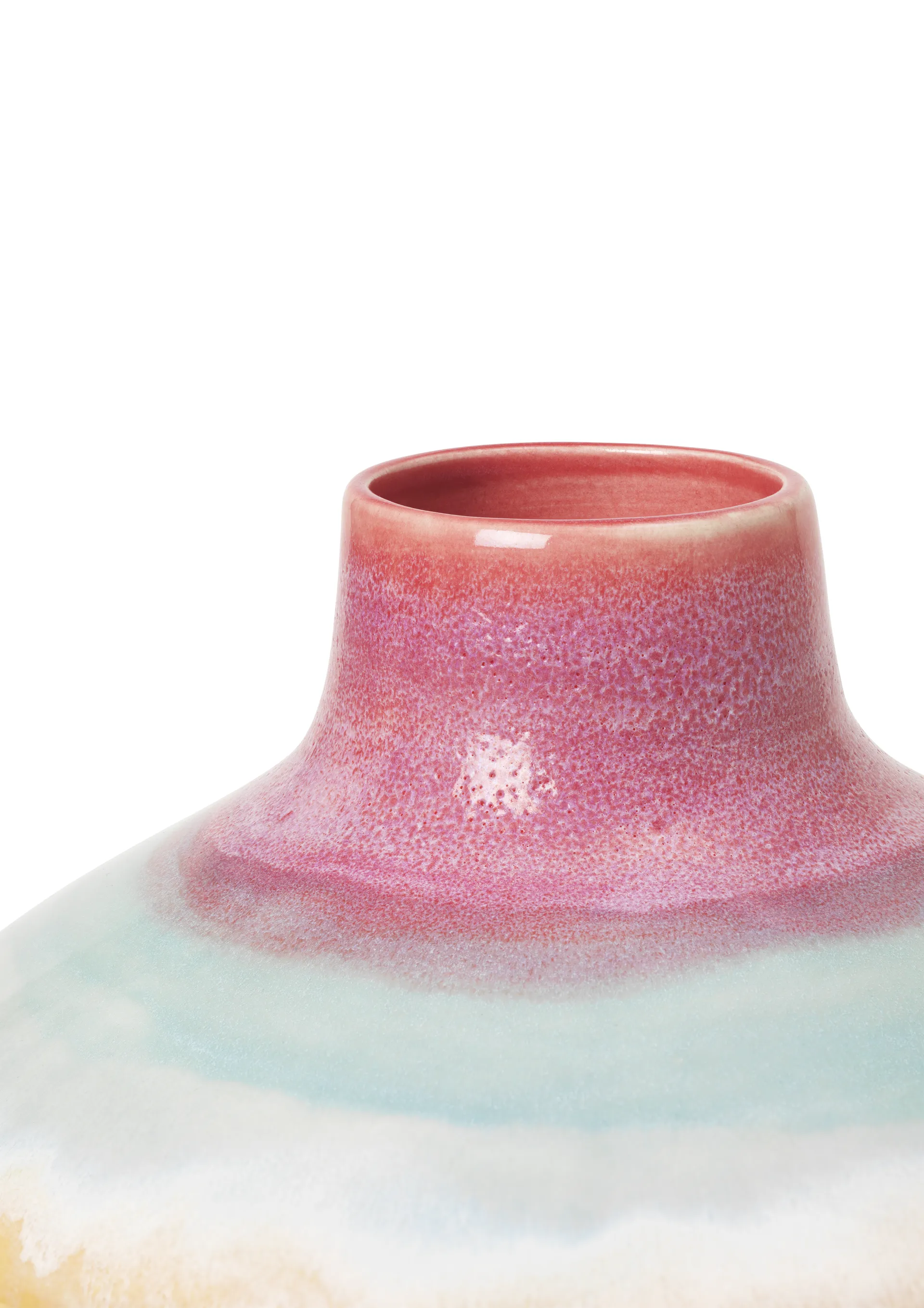 Poppery vase med æble 32 cm, Pink-mint-gul Kähler