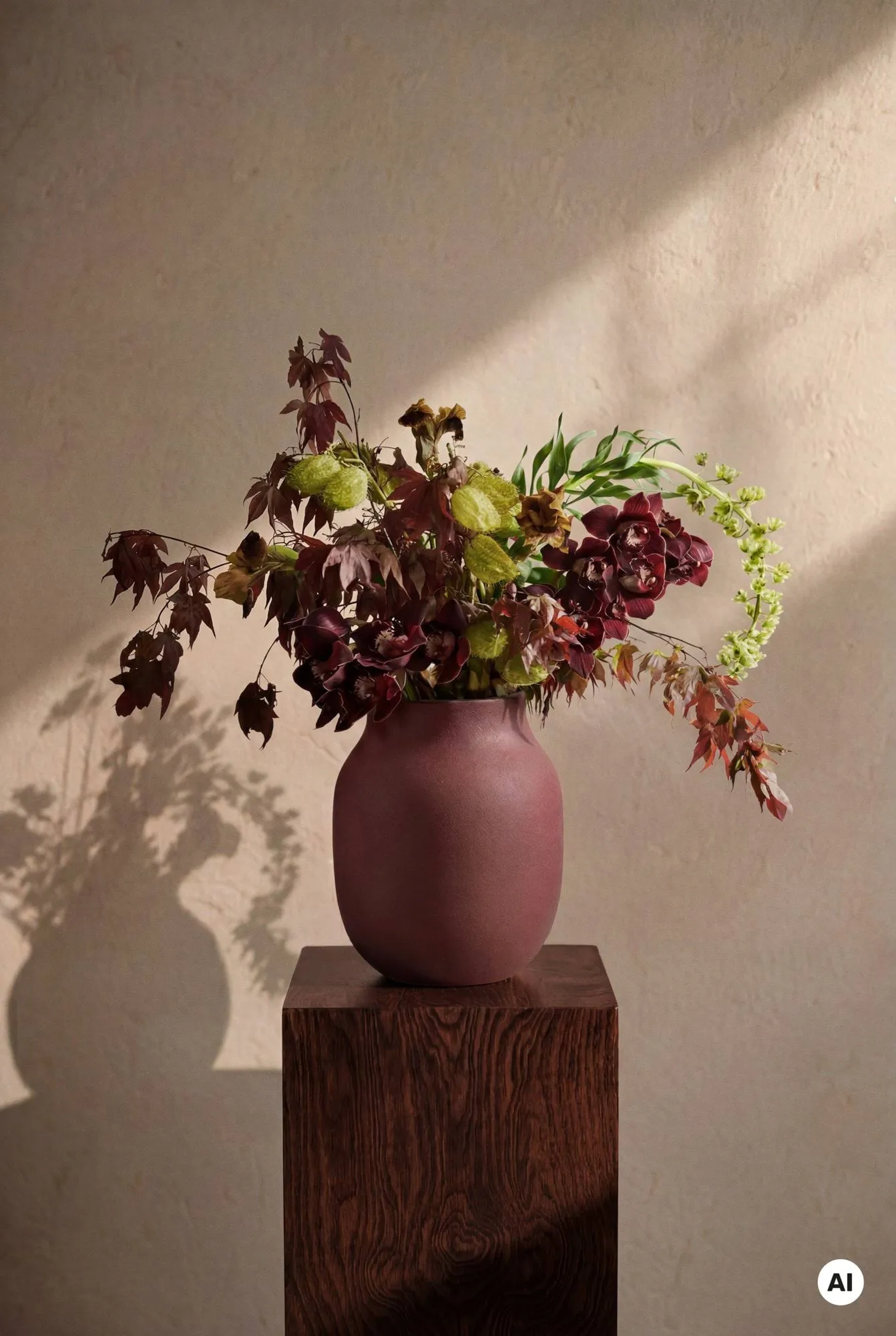 Studio Omaggio vase, Bordeaux, 20 cm Kähler