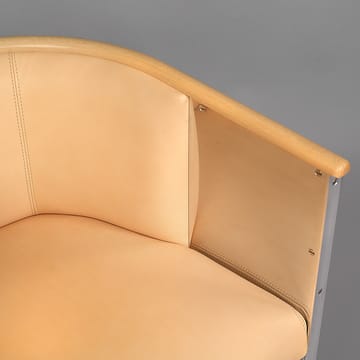 Aluminium lænestol mattbørstet - Læder Tärnsjö natur-bokkant - Källemo