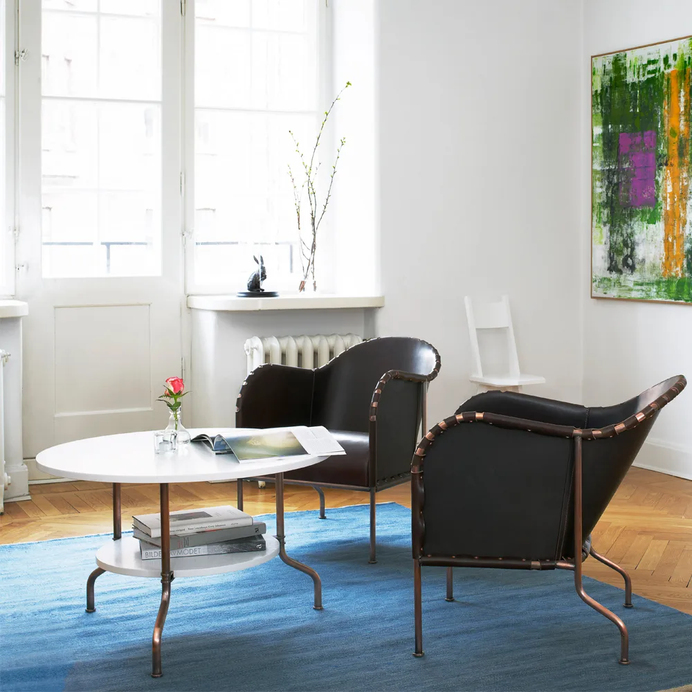 Bruno lænestol, Kernlæder 9208 cigarbrun-forkobret stel Källemo