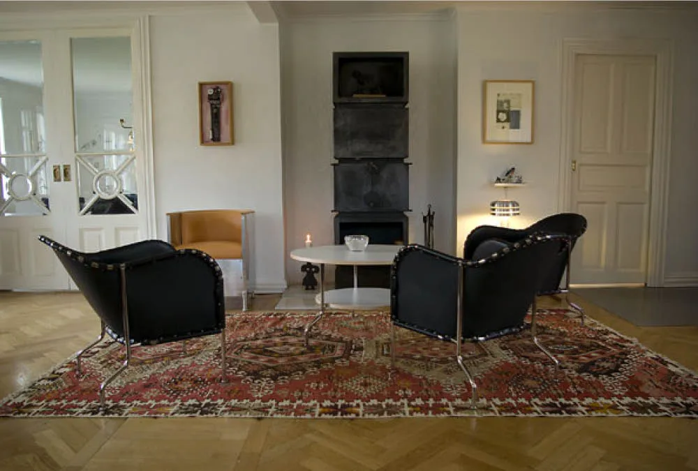 Bruno lænestol, Kærnelæder sort-krom Källemo