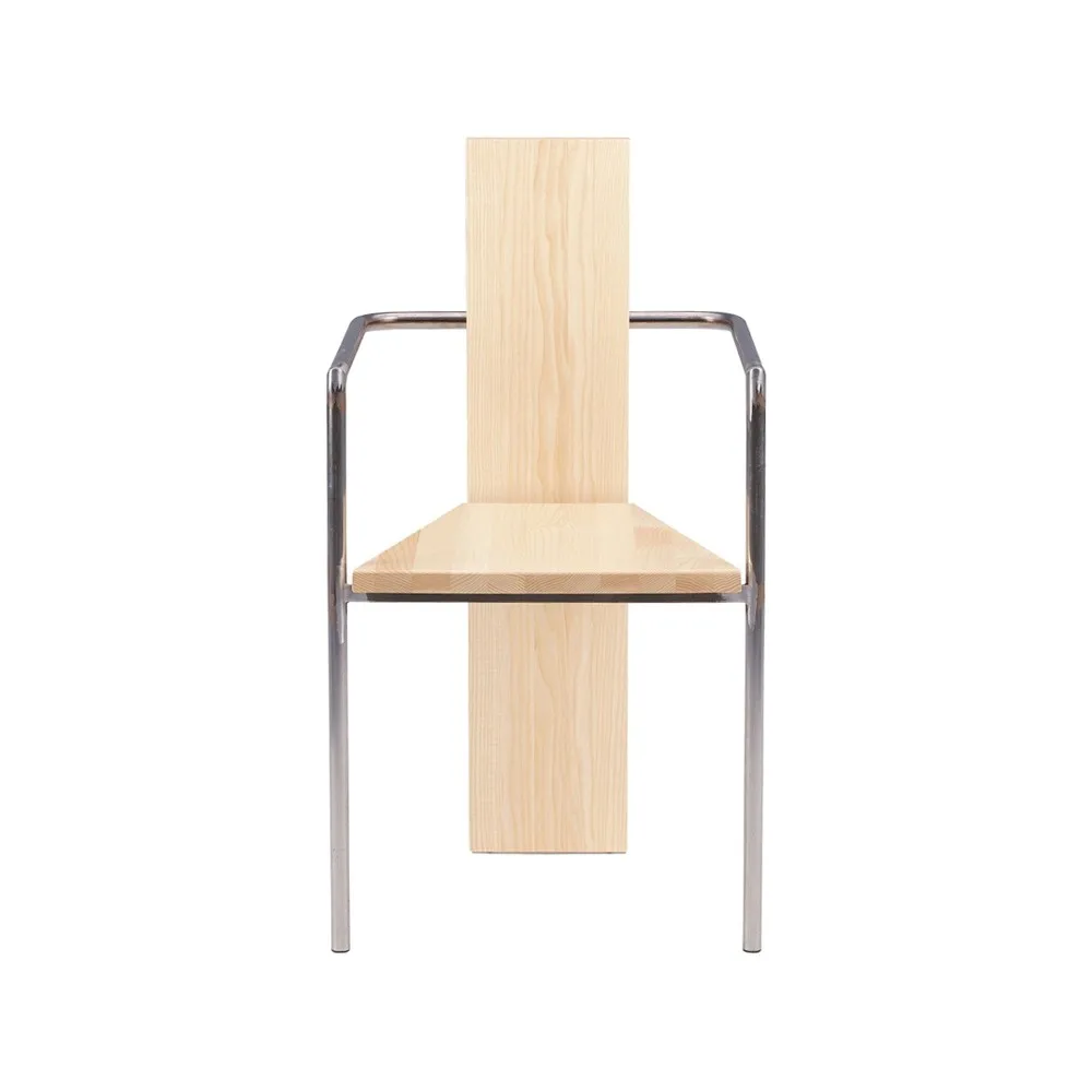 Concrete karmstol, Ask-ubehandlet stålstativ Källemo