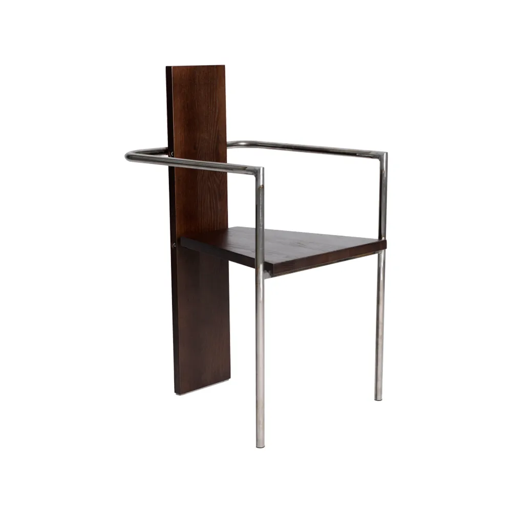 Concrete karmstol, Valnødbetset ask-ubehandlet stålstativ Källemo