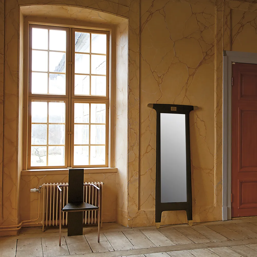 Concrete karmstol, Valnødbetset ask-ubehandlet stålstativ Källemo