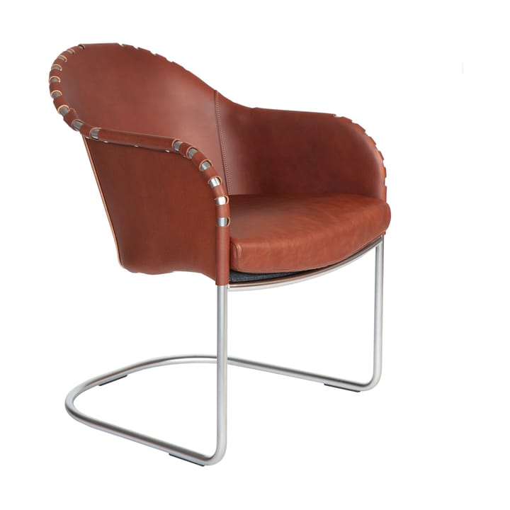 Ingo V.I.P. lænestol - Læder brun vintage-mat chrome - Källemo