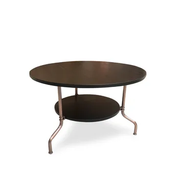Sven sofabord - Sortlaseret ask-kobberbehandlet stativ, Ø80 cm - Källemo