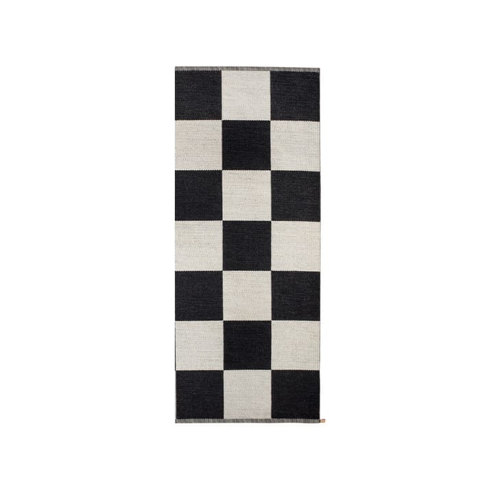Checkerboard Icon tæppe 85x200 cm - Midnight black - Kasthall