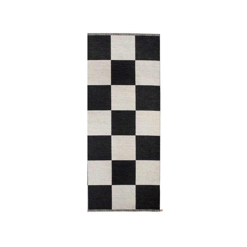 Kasthall Checkerboard Icon tæppe 85x200 cm Midnight black