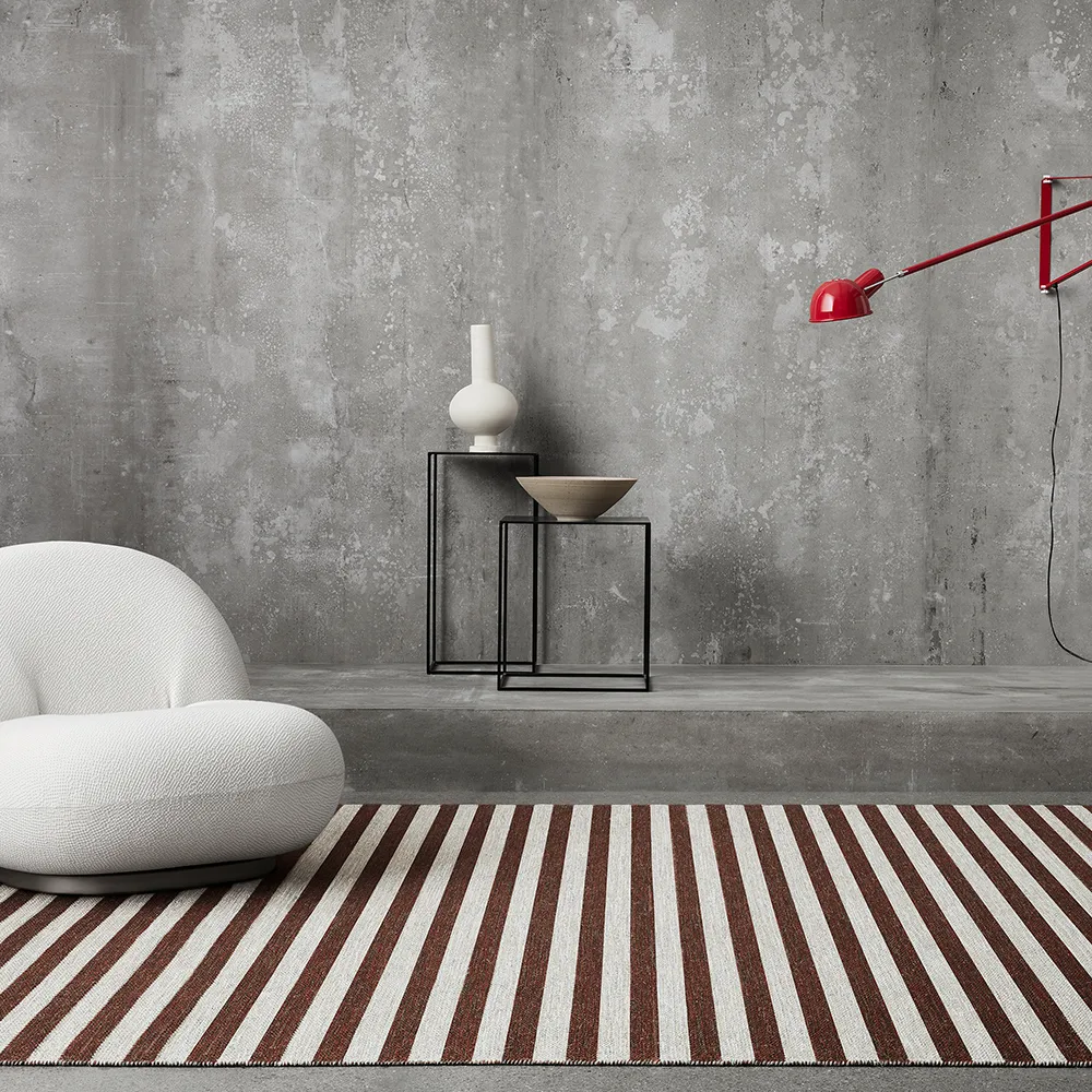 Narrow Stripe Icon entrétæppe/løber, Silver plum 240x85 cm Kasthall