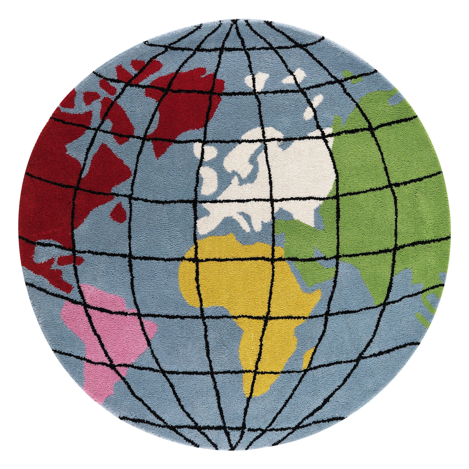 Earth tæppe Ø130 cm, Blå Kateha