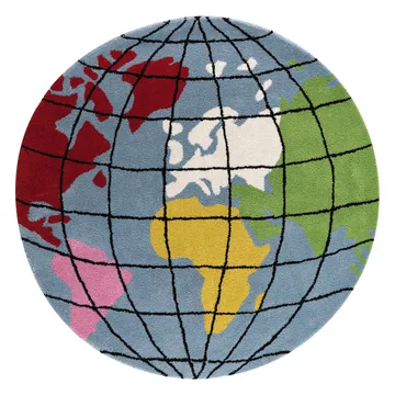 Earth tæppe Ø130 cm - Blå - Kateha