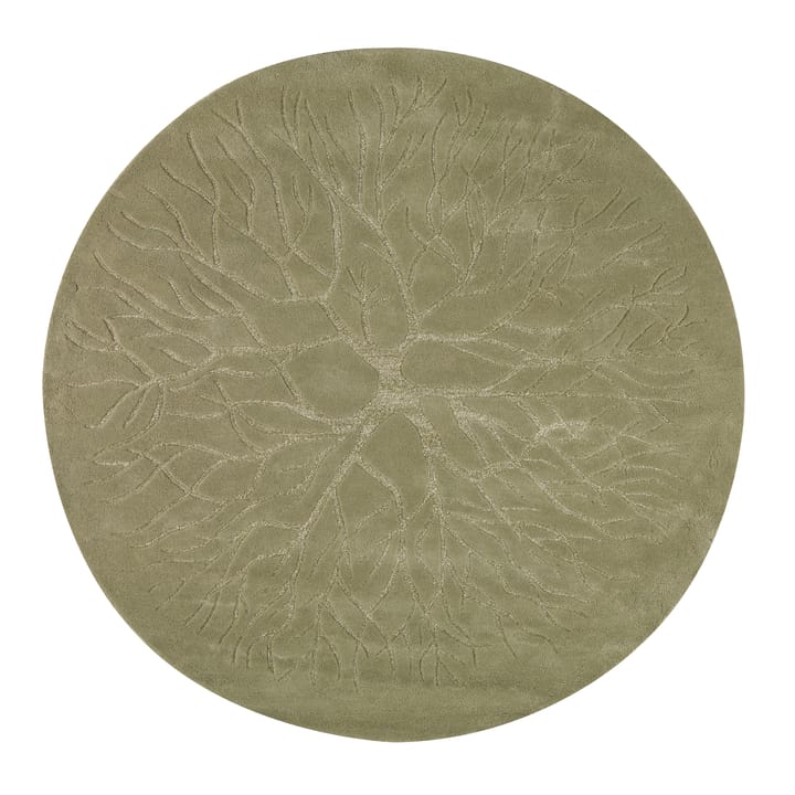 Fuglerede håndv�ævet tæppe Ø 220 cm - winter green - Kateha