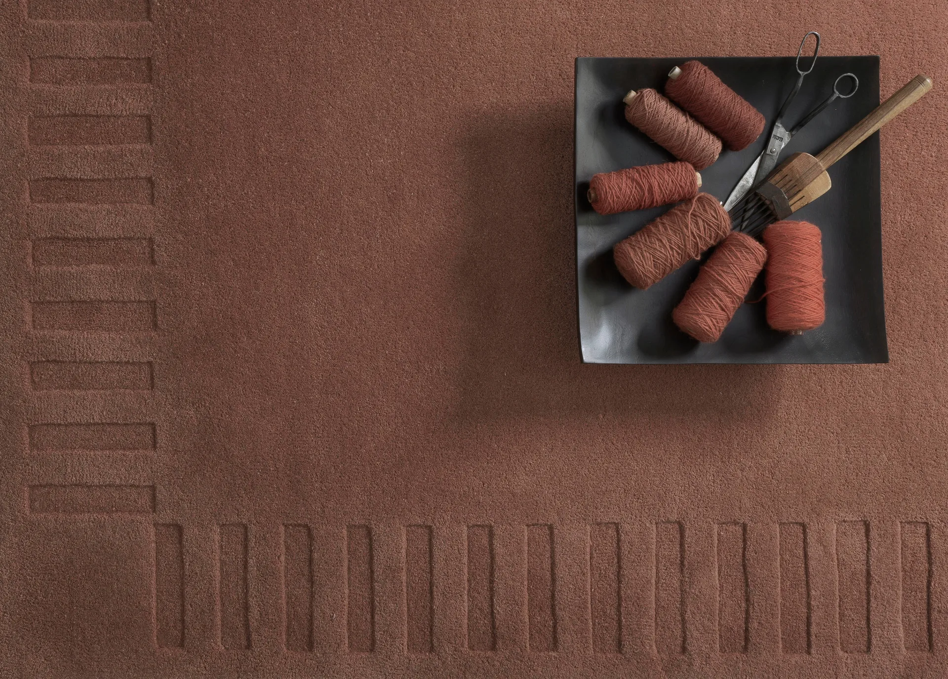 Lea original uldtæppe, Rust-45, 200x300 cm Kateha