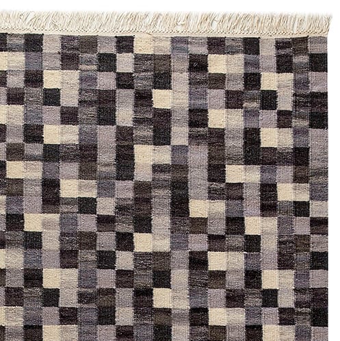 Lille æske håndvævet tæppe grå - 240x170 - Kateha