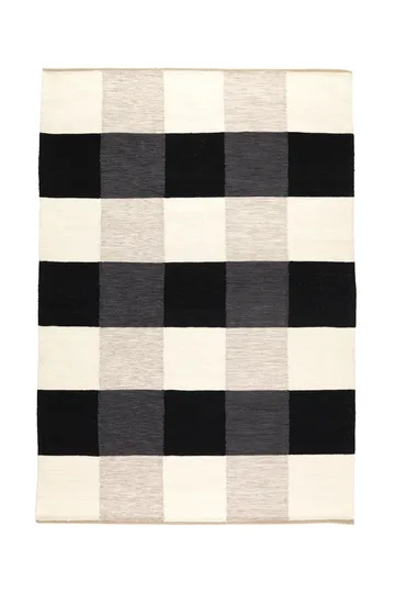 Night and Day håndvævet tæppe 170x240 cm - Sort og hvid - Kateha