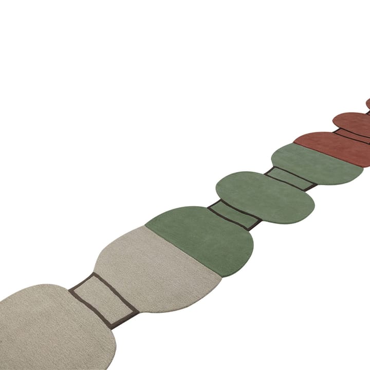 Silhouette figure tæppe, dusty green, 110x240 cm Kateha