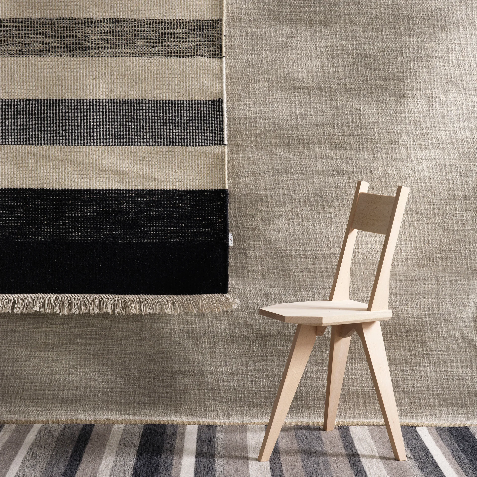 Tofta wave tæppe 200x300 cm, Hvid/Sort Kateha