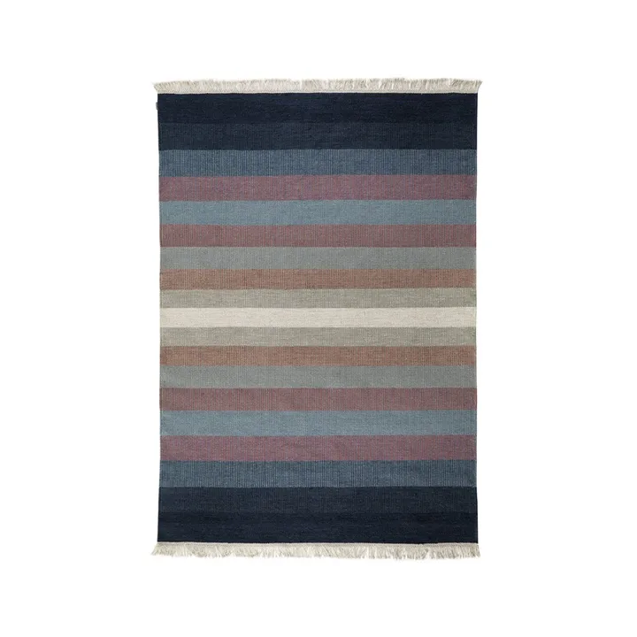 Tofta wave tæppe - Blue, 170x240 cm - Kateha