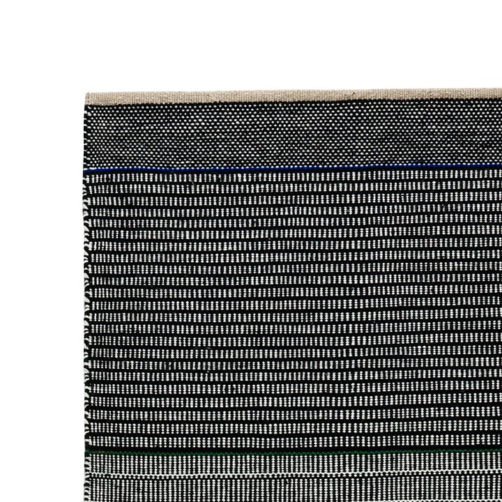 Tribulus One uldtæppe 80x250 cm - Sort/Hvid/Blå/Grøn - Kateha