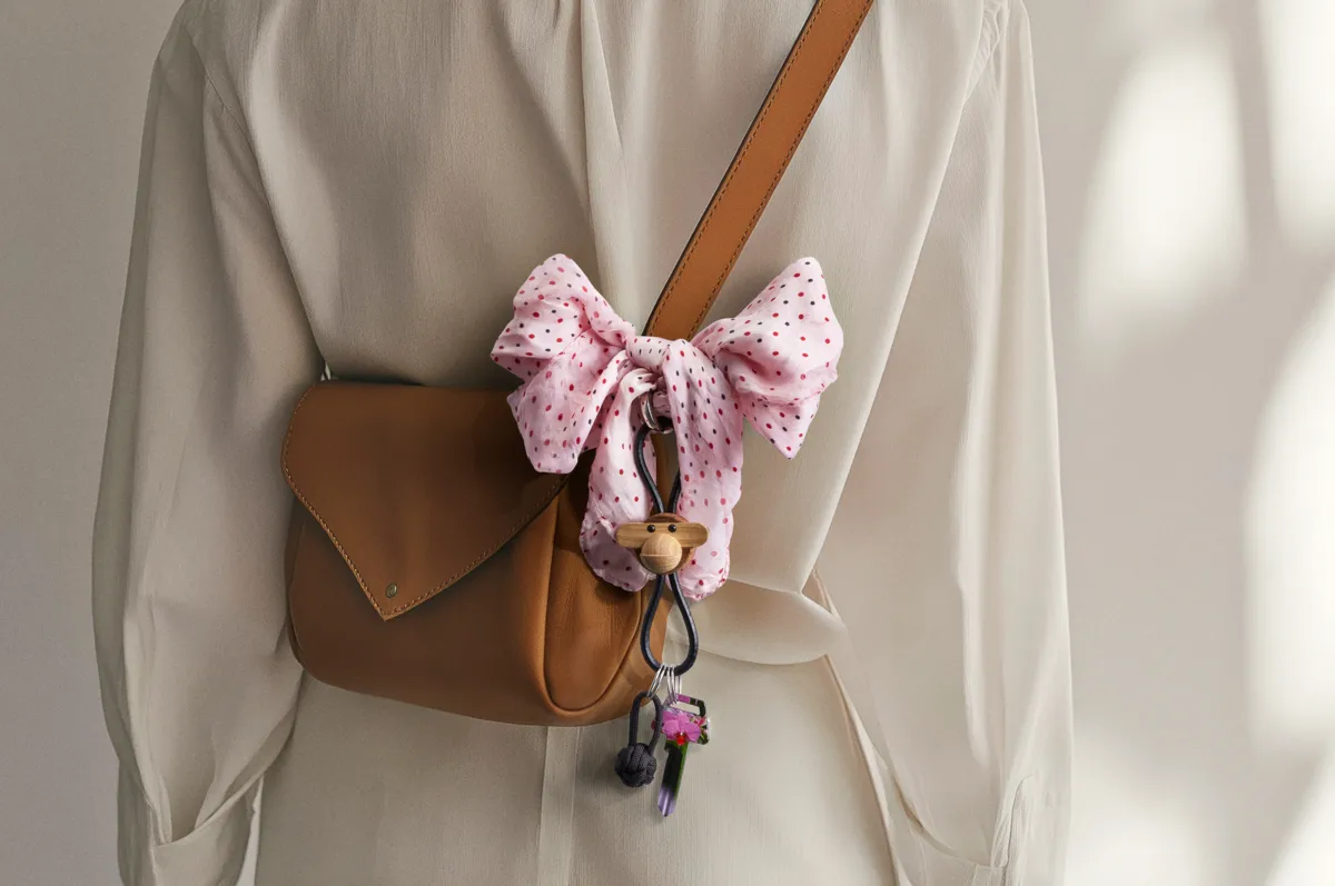 Kaj Bojesen abe nøglering, Teak-limbatræ, sort læder Kay Bojesen Denmark