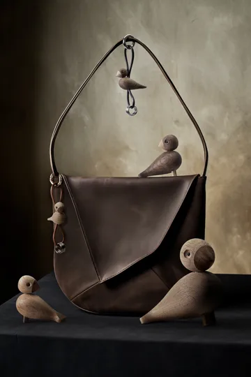 Kaj Bojesen fugl nøglering - Eg, naturlæder - Kay Bojesen Denmark