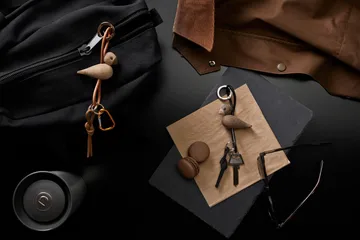 Kaj Bojesen fugl nøglering - Eg, naturlæder - Kay Bojesen Denmark