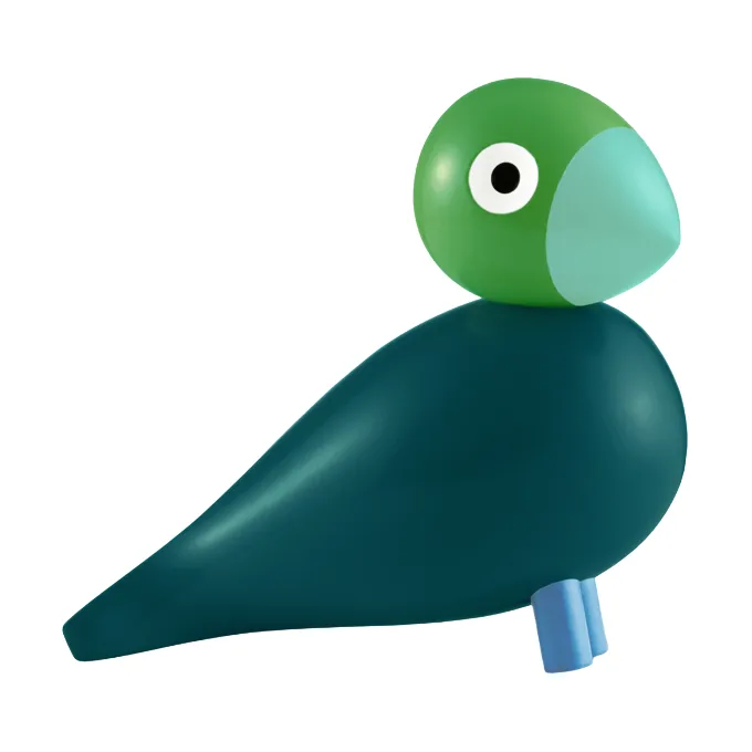 Kaj Bojesen Year Bird 2026 Birk - Mørkegrøn - Kay Bojesen Denmark