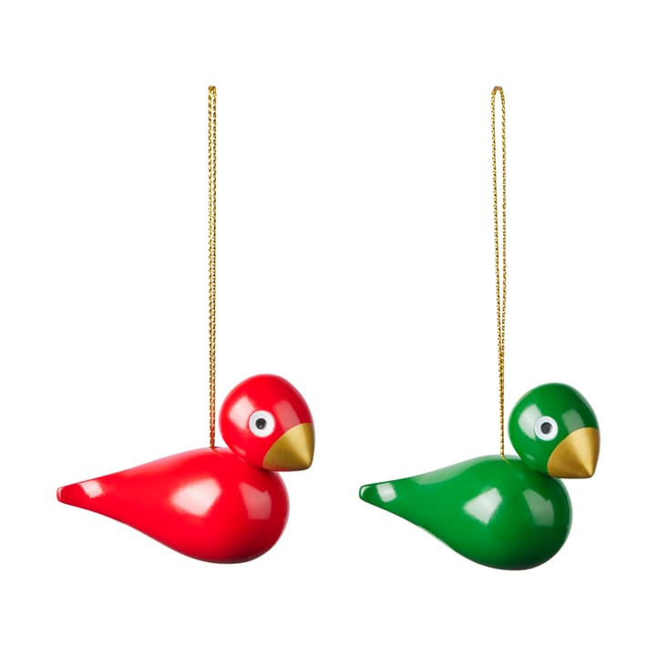 Kay Bojesen Christmas birds juleophæng 2 dele - Rød-grøn - Kay Bojesen Denmark