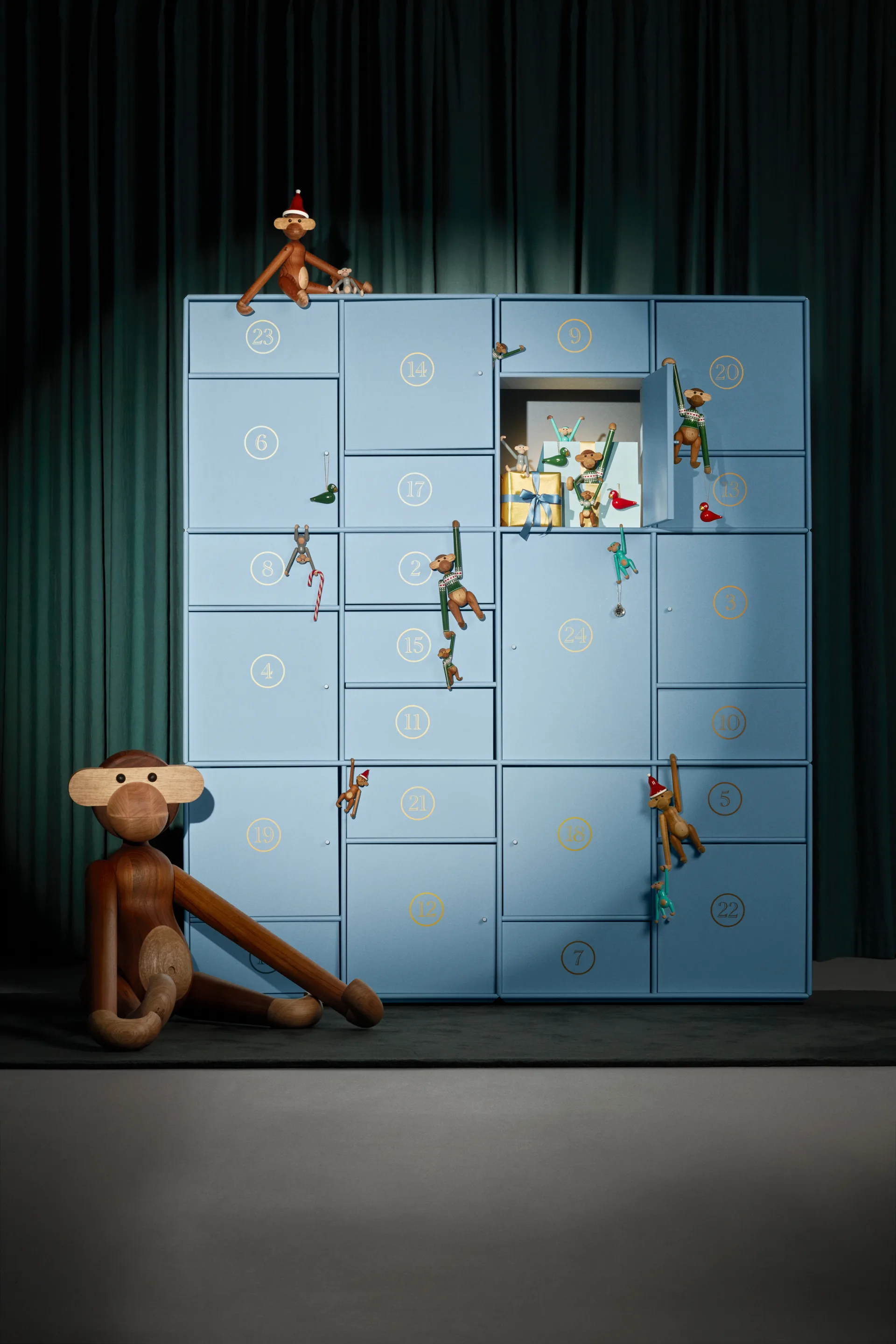 Kay Bojesen Christmas birds juleophæng 2 dele, Rød-grøn Kay Bojesen Denmark