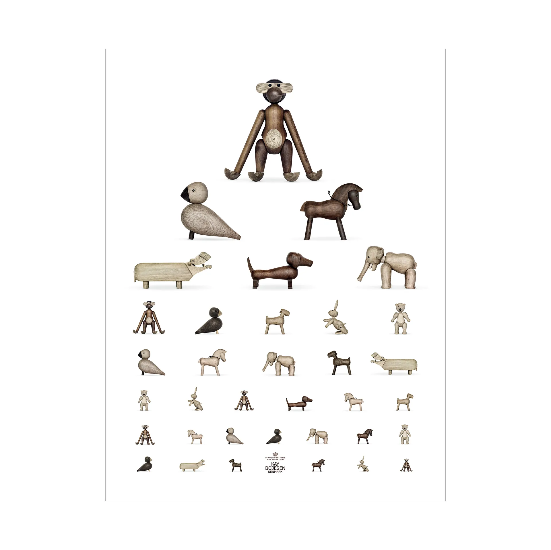 Kay Bojesen plakat dyr, 30x40 cm Kay Bojesen Denmark